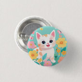 Badge Rond 2,50 Cm Cute Kitten (Devant & derrière)