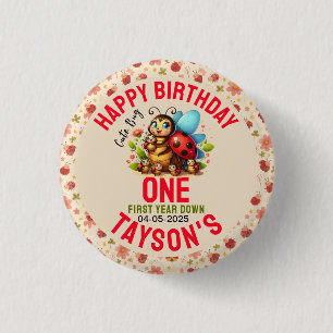 Badge Rond 2,50 Cm Cute Ladybug 1er anniversaire Fête de thème de b