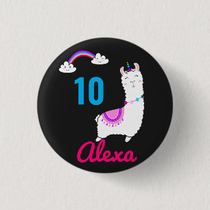 Badge Rond 2,50 Cm Cute Llama Alpaca Lama Fiesta