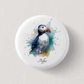 Badge Rond 2,50 Cm Cute macaron en bleu aquarelle (Devant)