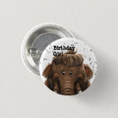 Badge Rond 2,50 Cm Cute Mastodon (Devant & derrière)