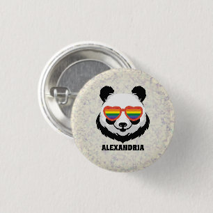 Badge Rond 2,50 Cm Cute Ours Panda Arc en ciel LGBTQ