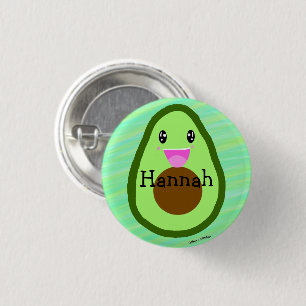 Badge Rond 2,50 Cm Cute personnalisée Avocado Guacamole Lover