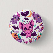 Badge Rond 2,50 Cm Cute purple bats halloween candy (Devant)