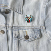 Badge Rond 2,50 Cm Cute Reindeer (En situation)