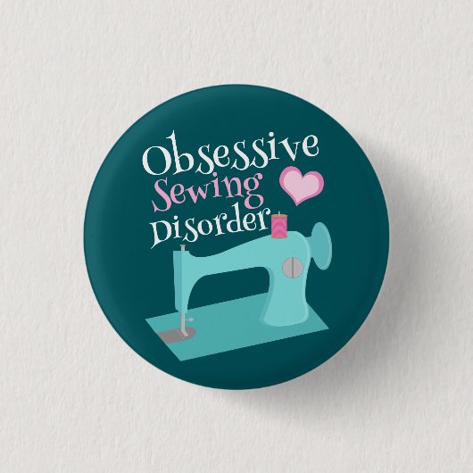 Badge Rond 2,50 Cm Cute Retro Machine à coudre Seamstress (Devant)