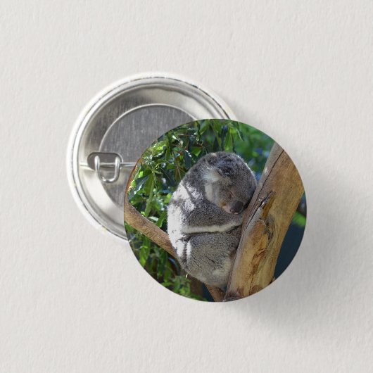 Badge Rond 2,50 Cm Cute Sleeping Koala in Tree (Devant & derrière)