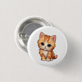 Badge Rond 2,50 Cm Cute tabby Chat (Devant & derrière)