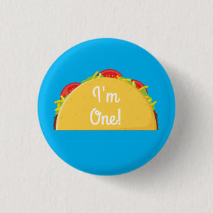 Badge Rond 2,50 Cm Cute Taco Enfants 1er anniversaire fête Nourriture