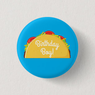 Badge Rond 2,50 Cm Cute Taco Enfants 1er anniversaire fête Nourriture