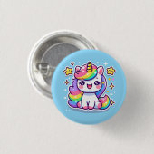 Badge Rond 2,50 Cm Cute Unicorn (Devant & derrière)
