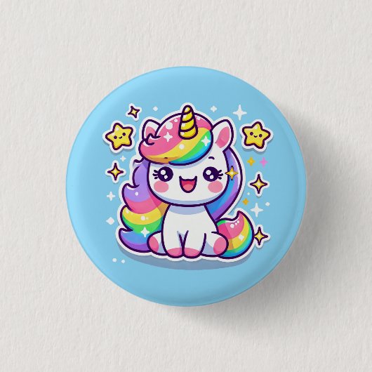 Badge Rond 2,50 Cm Cute Unicorn (Devant)