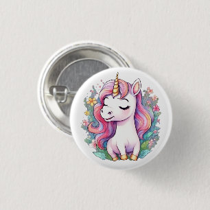 Badge Rond 2,50 Cm Cute Unicorn Cool Unicorn positif