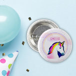 Badge Rond 2,50 Cm Cute Unicorn Magical Stars Fille Nom Anniversaire<br><div class="desc">Sympa Unicorn Magical Stars Girl Name Birthday bouton. Ce bouton d'anniversaire magnifique et magique rendra votre occasion spéciale encore plus magique! Personnalisez-le avec un nom de votre choix et faites de votre petit un sentiment spécial lors de leur journée spéciale. Le bouton comporte un joli dessin de licorne.</div>