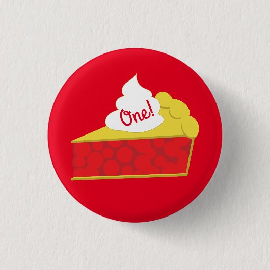 Badge Rond 2,50 Cm Cutie Pie Cherry 1er Anniversaire Thème de fête (Devant)