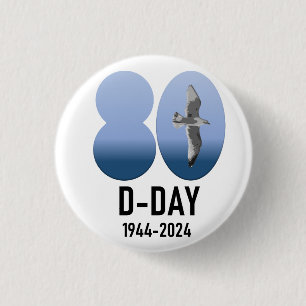 Badge Rond 2,50 Cm D-Day 80 - 1944-2024