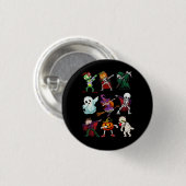 Badge Rond 2,50 Cm Dabbing Halloween sorcière squelette Zombie effray (Devant & derrière)