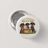 Badge Rond 2,50 Cm Dachshund Chiens Lemonade Stand (Devant & derrière)
