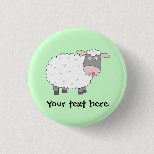 Badge Rond 2,50 Cm Daisy Sheep (Devant)