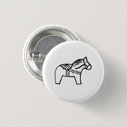 Badge Rond 2,50 Cm Dala Horse (Devant & derrière)