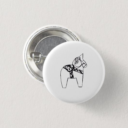 Badge Rond 2,50 Cm Dala Horse (Devant & derrière)