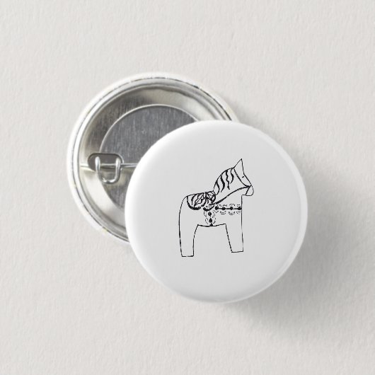 Badge Rond 2,50 Cm Dala Horse (Devant & derrière)
