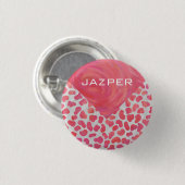 Badge Rond 2,50 Cm Dalmatie rose et blanc avec monogramme (Devant & derrière)