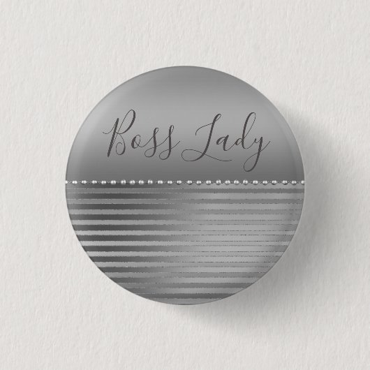Badge Rond 2,50 Cm Dame Boss Silver Sleek (Devant)