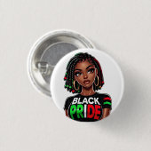 Badge Rond 2,50 Cm Dame de Black Pride (Devant & derrière)