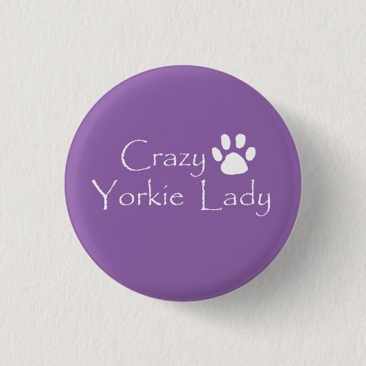 Badge Rond 2,50 Cm Dame de Yorkie folle (Devant)