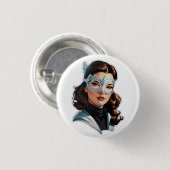Badge Rond 2,50 Cm Dame masquée vénitienne (Devant & derrière)