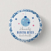 Badge Rond 2,50 Cm Dancing Queen grec Disco musicale bachelorette (Devant)