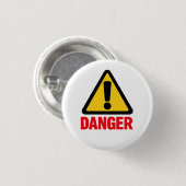 Badge Rond 2,50 Cm DANGER – Conception de Panneau d'Avertissement (Devant & derrière)