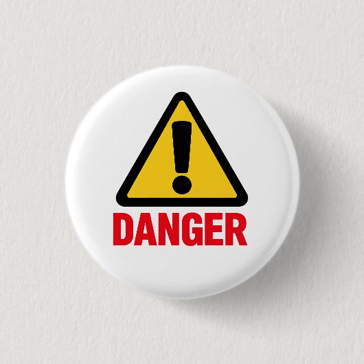 Badge Rond 2,50 Cm DANGER – Conception de Panneau d'Avertissement (Devant)