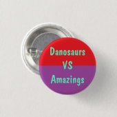 Badge Rond 2,50 Cm Danosaurs contre le bouton d'Amazings (Devant & derrière)