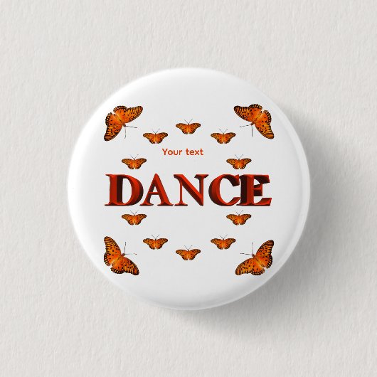 Badge Rond 2,50 Cm Danse avec des papillons design (Devant)