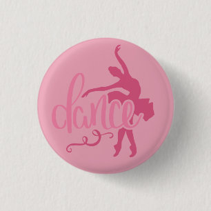 Badge Rond 2,50 Cm Danse de ballet rose Ballerina Silhouette