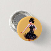 Badge Rond 2,50 Cm Danse Flapper Vintage (Devant & derrière)