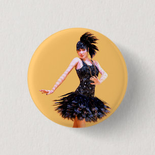 Badge Rond 2,50 Cm Danse Flapper Vintage