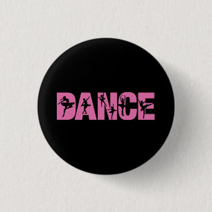 Badge Rond 2,50 Cm Danse Rose avec découpes de ballerine