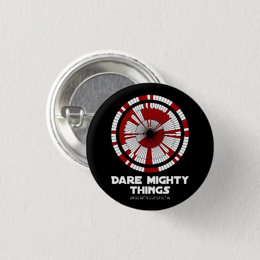 Badge Rond 2,50 Cm Dare Mighty Things Perseverance Mars Rover Landing (Devant & derrière)