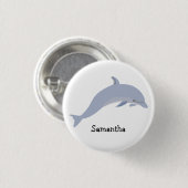 Badge Rond 2,50 Cm Dauphin bleu personnalisé (Devant & derrière)