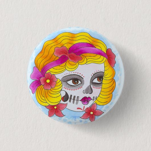 Badge Rond 2,50 Cm day of the dead (Devant)