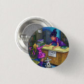 Badge Rond 2,50 Cm De bibliothèque de contrôle illustration (Devant & derrière)