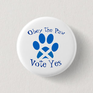 Badge Rond 2,50 Cm De l'indépendance de chat d'empreinte de patte