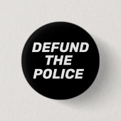 Badge Rond 2,50 Cm "Défendre la police" noir blanc (Devant)