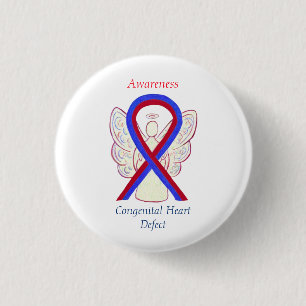 Badge Rond 2,50 Cm Déficience cardiaque congénitale Sensibilisation a