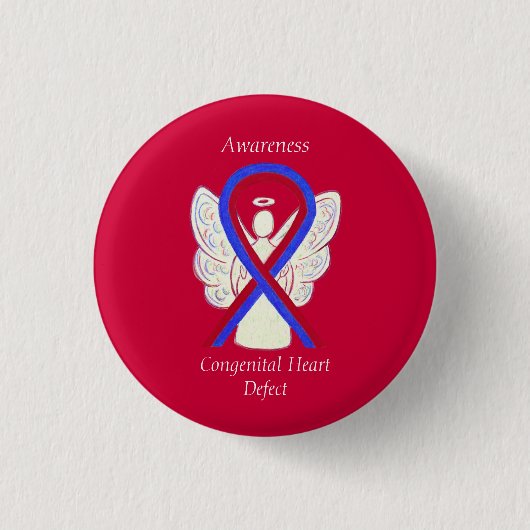Badge Rond 2,50 Cm Déficience cardiaque congénitale Sensibilisation a (Devant)