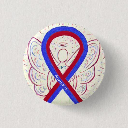 Badge Rond 2,50 Cm Déficience cardiaque congénitale Sensibilisation a (Devant)