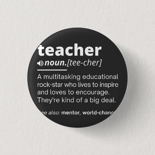 Badge Rond 2,50 Cm Définition de l'enseignant - Drôle Enseignant Ense (Devant)